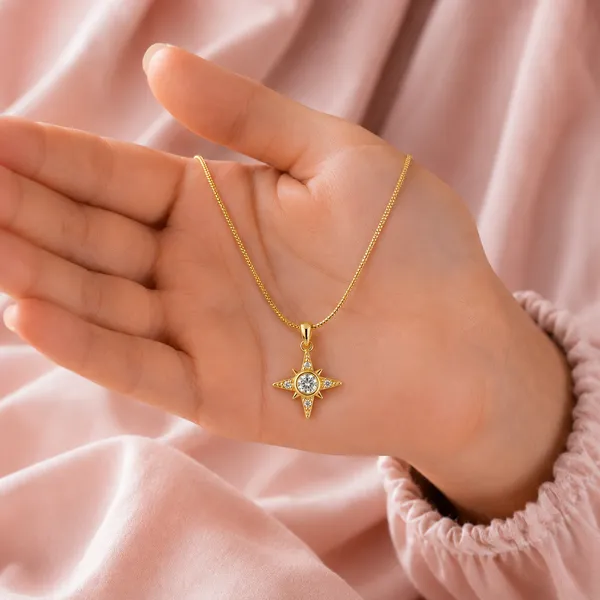Gold-Tone_Crystal_Floral_Celestial_Pendant_Necklace_Set_For_Women