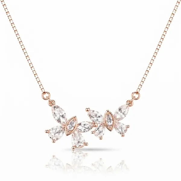 Rose_Gold_Sterling_Silver_Floral_Crystal_Drop_Pendant_Necklace_For_Women