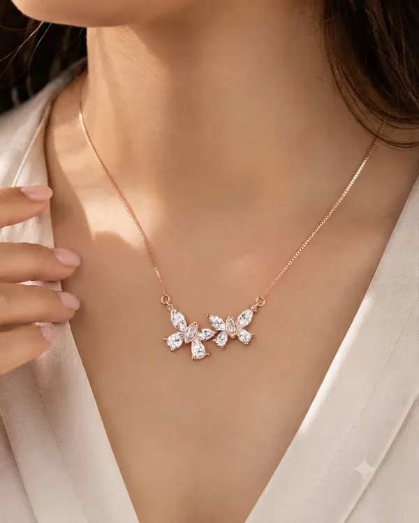 Rose_Gold_Sterling_Silver_Floral_Crystal_Drop_Pendant_Necklace_For_Women