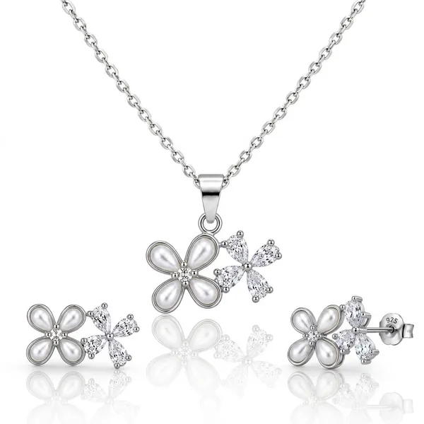 Silver_925_Sterling_Silver_Floral_Stone-Set_Necklace_Set_For_Women