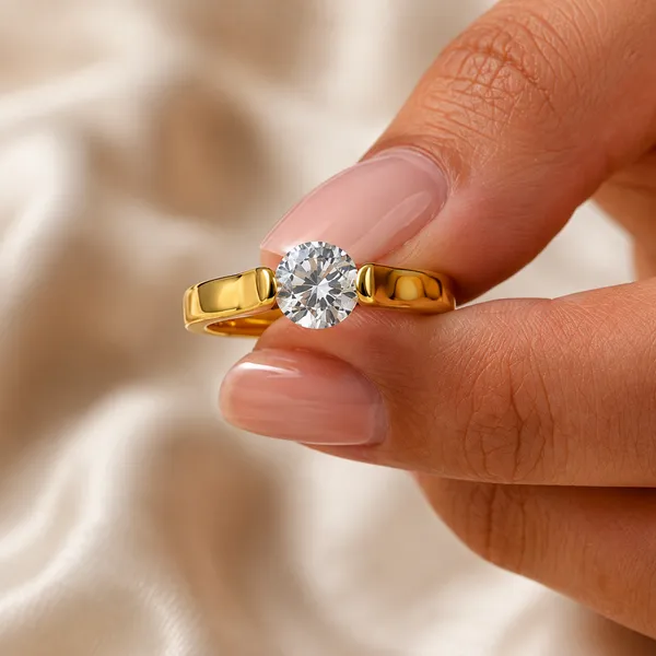 Gold-Tone_18Kt_Stainless_Steel_Stone_Studded_Buckle_Ring_For_Women