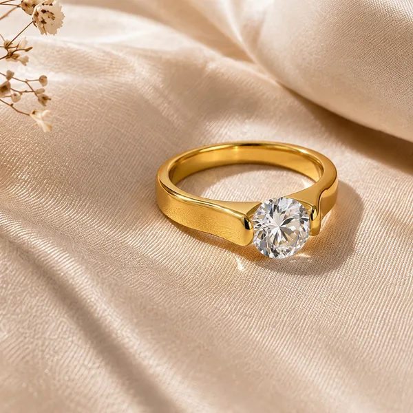 Gold-Tone_18Kt_Stainless_Steel_Stone_Studded_Buckle_Ring_For_Women