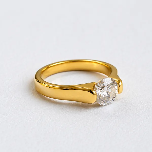 Gold-Tone_18Kt_Stainless_Steel_Stone_Studded_Buckle_Ring_For_Women
