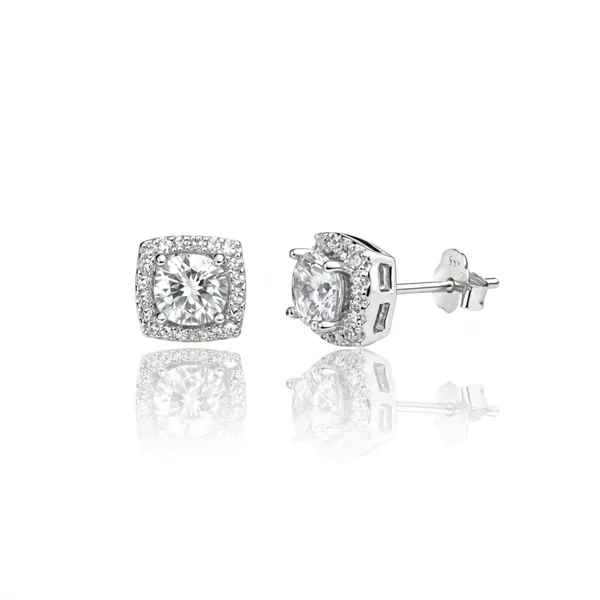 Silver_Sterling_Cushion_Clear_Stone_Stud_Earrings_For_Women
