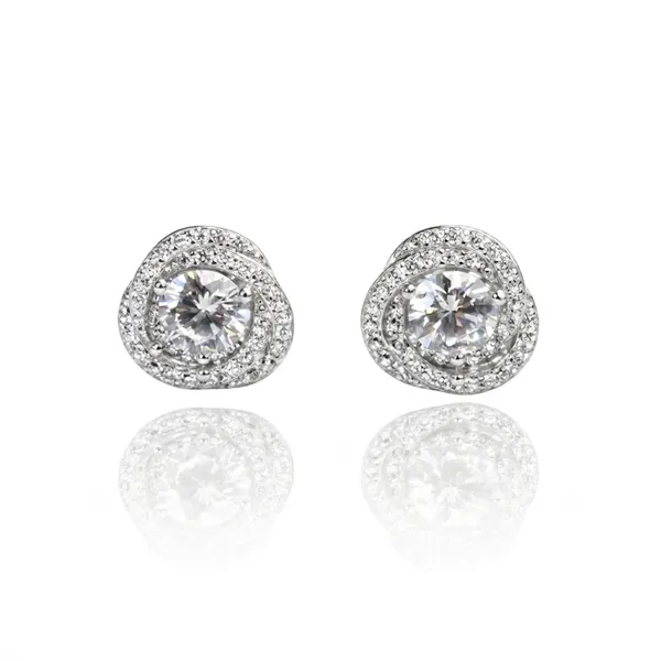 Silver_Sterling_Silver_Pavé_Crystal_Round_Stud_Earrings_For_Women