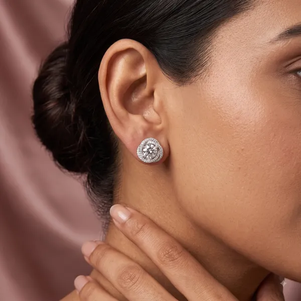 Silver_Sterling_Silver_Pavé_Crystal_Round_Stud_Earrings_For_Women