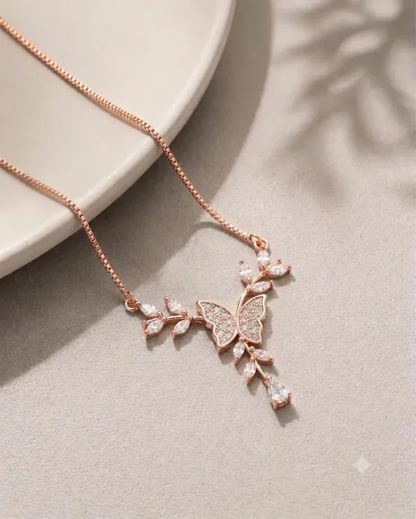 Rose_Gold_925_Sterling_Silver_Butterfly_Pendant_Necklace_For_Women