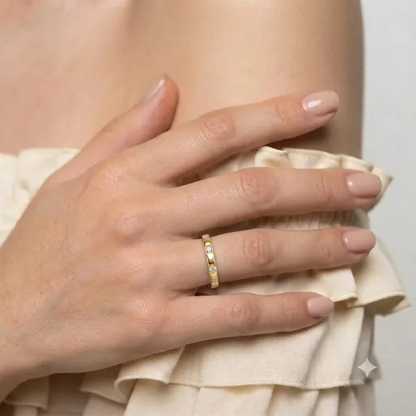 Gold_18Kt_Gold-Tone_Stainless_Steel_Stone-Embellished_Ring_For_Women
