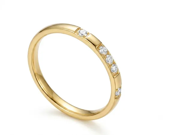 Gold_18Kt_Gold-Tone_Stainless_Steel_Stone-Embellished_Ring_For_Women