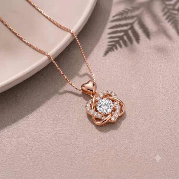 Rose_Gold_Sterling_Silver_Floral_Heart_Crystal_Pendant_Necklace_For_Women