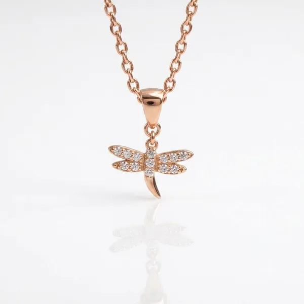 Rose_Gold_925_Sterling_Silver_Dragonfly_Stone-Accented_Pendant_For_Women