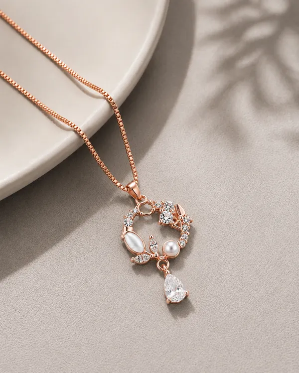 Rose_Gold_Sterling_Silver_Crystal_Ornate_Pendant_Necklace_For_Women