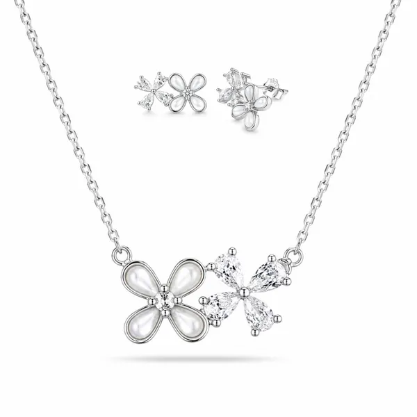 Silver_925_Sterling_Silver_Floral_Stone-Set_Necklace_Set_For_Women