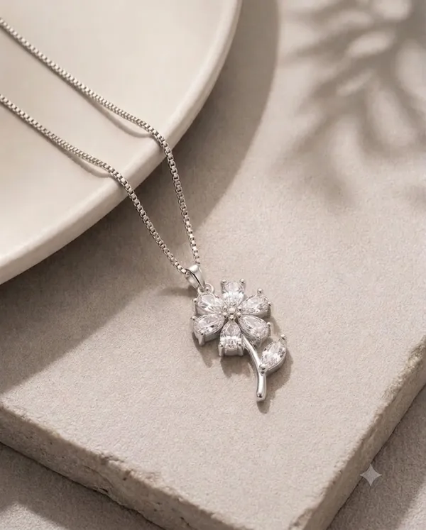 Silver_925_Sterling_Silver_Floral_Crystal_Pendant_Necklace_For_Women