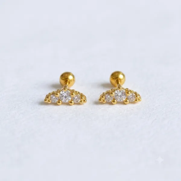 Gold-Tone_Crystal_Cluster_Geometric_Stud_Earrings_For_Women