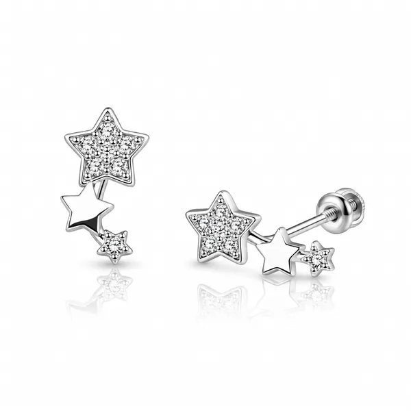 Silver_Sterling_Star_Barbell_Earrings_For_Women