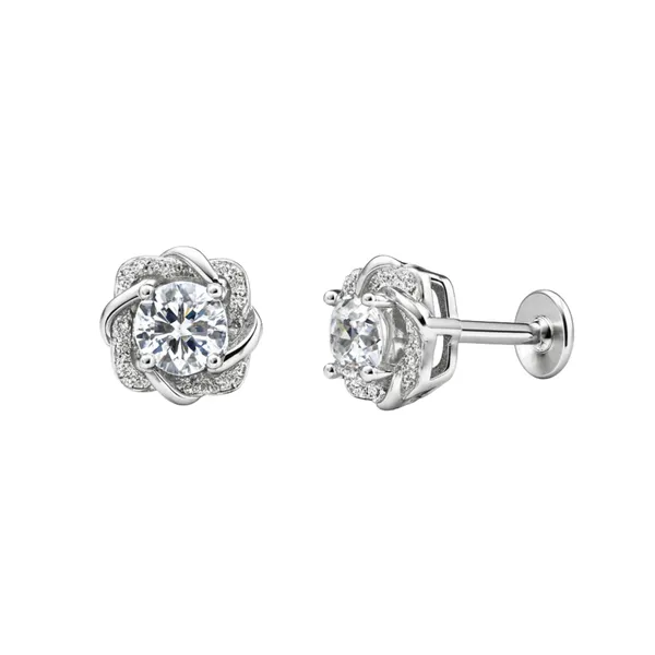 Silver_Sterling_Floral_Clear_Stone_Stud_Earrings_For_Women