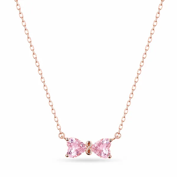 Rose_Gold_Pink_Crystal_925_Sterling_Silver_Bow_Pendant_Necklace_For_Women