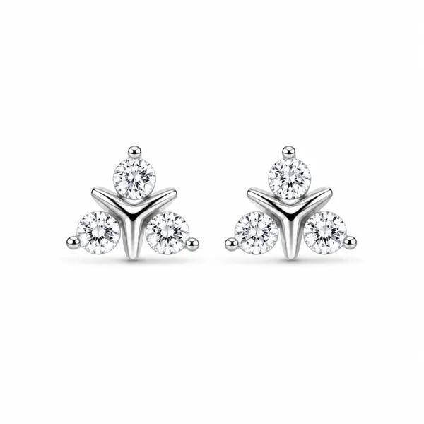 Silver_Sterling_Silver_Triple_Stone_Stud_Earrings_For_Women