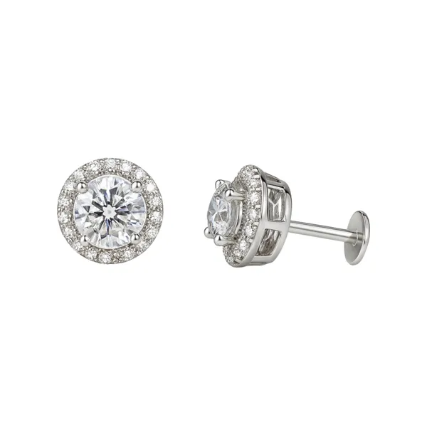 Silver_Sterling_Clear_Stone_Halo_Stud_Earrings_For_Women