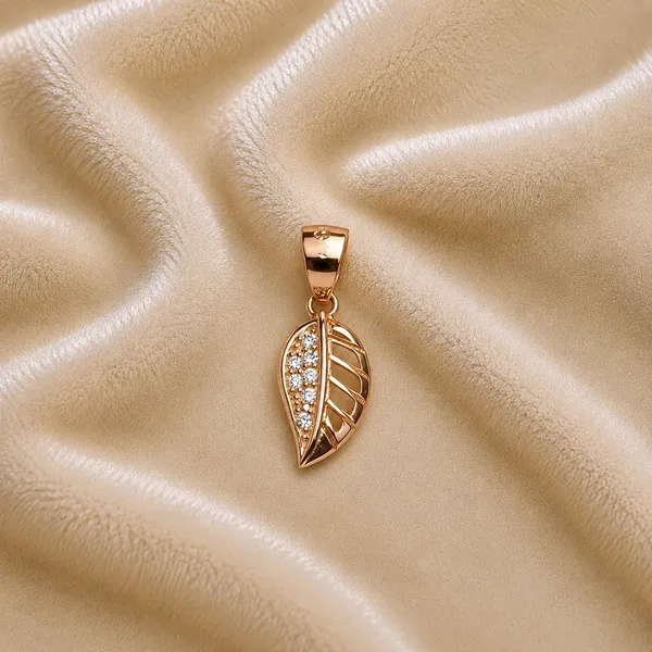 Rose_Gold_Sterling_Silver_Leaf_Crystal_Pendant_For_Women