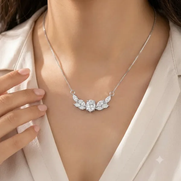 Silver_Sterling_Silver_Floral_Crystal_Pendant_Necklace_For_Women