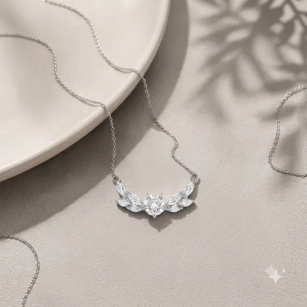 Silver_Sterling_Silver_Floral_Crystal_Pendant_Necklace_For_Women