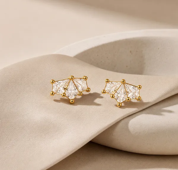 Gold-Tone_Clear_Crystal_Cluster_Stud_Earrings_For_Women