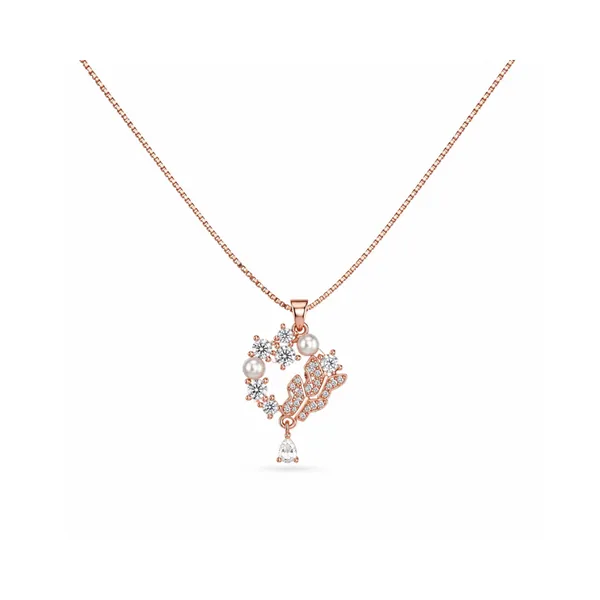 Rose_Gold_Sterling_Silver_Floral_Crystal_Pearl_Pendant_Necklace_For_Women