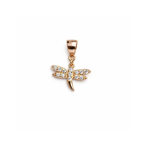 Rose_Gold_925_Sterling_Silver_Dragonfly_Stone-Accented_Pendant_For_Women
