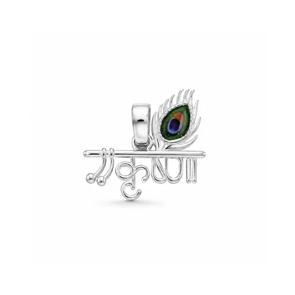 Silver_Sterling_Silver_Krishna_Bansuri_Peacock_Feather_Pendant_For_Women