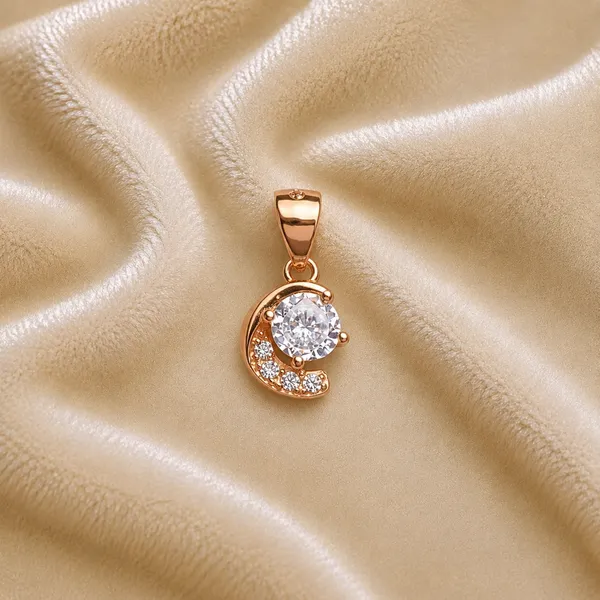 Rose_Gold_Sterling_Silver_Crescent_Crystal_Pendant_For_Women