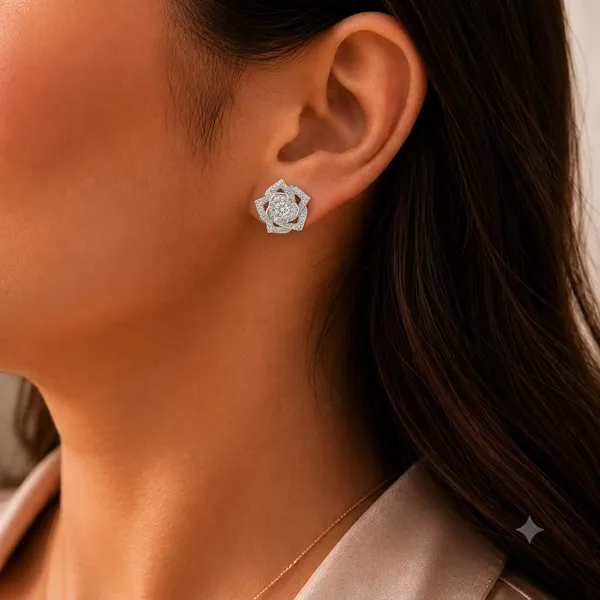 Silver_925_Sterling_Silver_Floral_Pendant_Necklace_And_Earrings_Set_For_Women