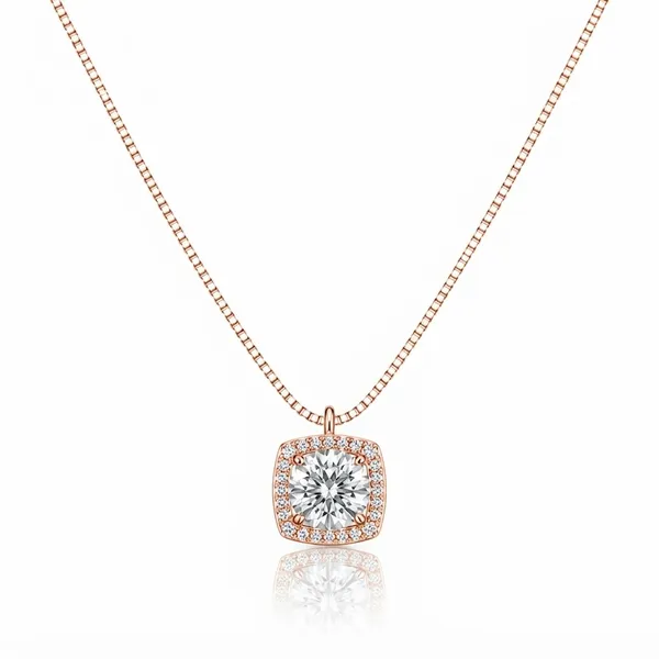 Rose_Gold_Sterling_Silver_Cushion_Crystal_Pendant_Necklace_For_Women