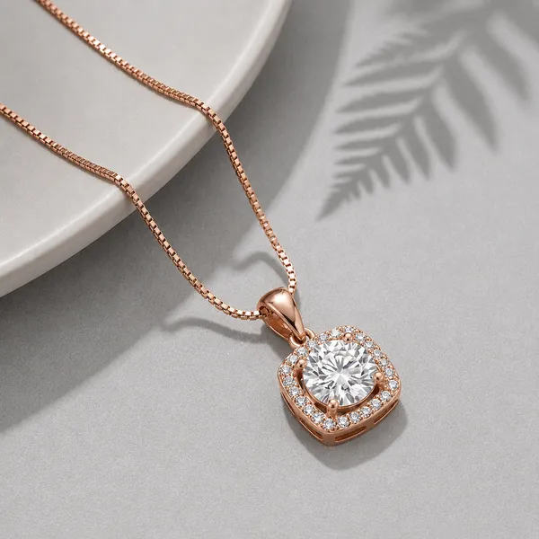 Rose_Gold_Sterling_Silver_Cushion_Crystal_Pendant_Necklace_For_Women