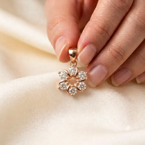 Rose_Gold_Sterling_Silver_Floral_Stone_Pendant_For_Women