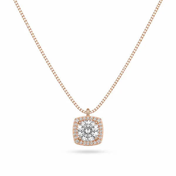 Rose_Gold_Sterling_Silver_Cushion_Crystal_Pendant_Necklace_For_Women