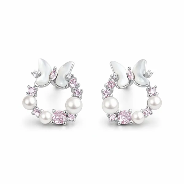 Silver_Sterling_Silver_Pearl_Pink_Stone_Drop_Earrings_For_Women