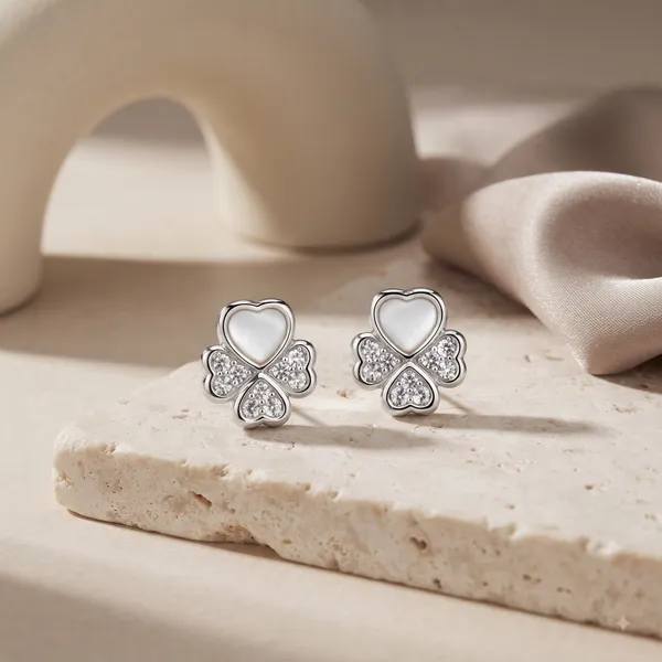 Silver_Sterling_Heart_Clover_Clear_Stone_Stud_Earrings_For_Women