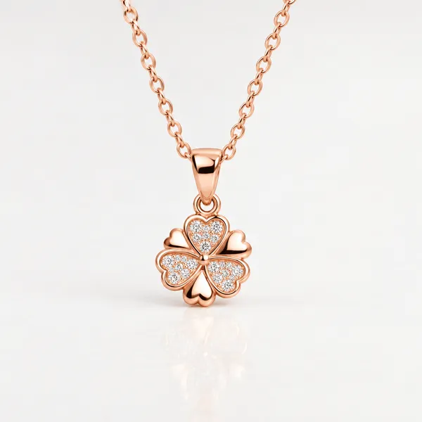 Rose_Gold_925_Sterling_Silver_Four-Leaf_Clover_Pendant_For_Women