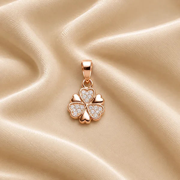 Rose_Gold_925_Sterling_Silver_Four-Leaf_Clover_Pendant_For_Women