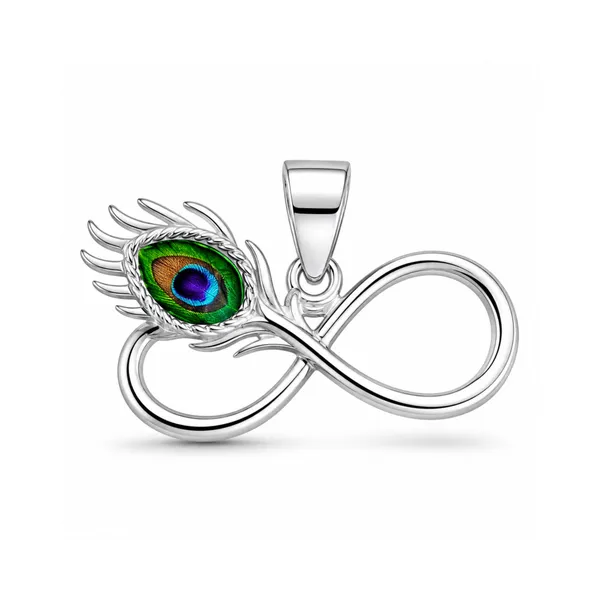 Silver_Sterling_Silver_Infinity_Krishna_Peacock_Feather_Pendant_For_Women