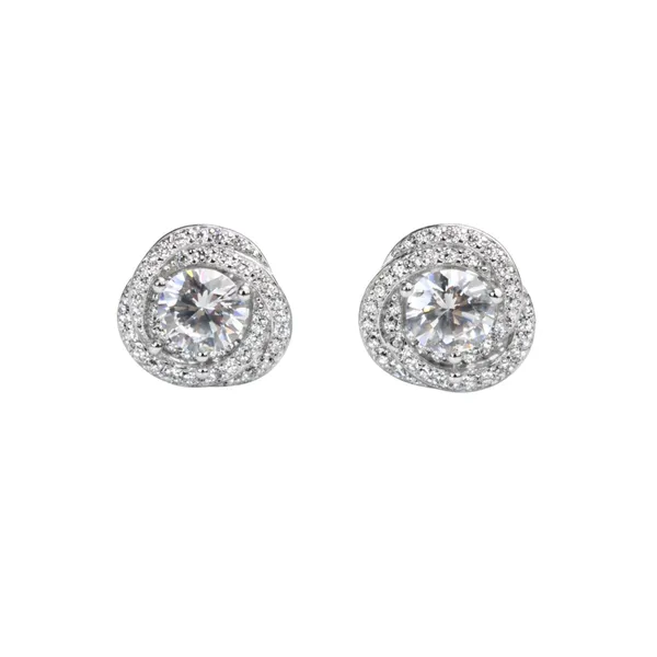 Silver_Sterling_Silver_Pavé_Crystal_Round_Stud_Earrings_For_Women