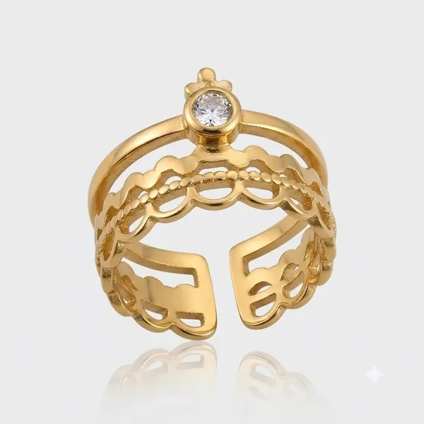 Gold_18Kt_Gold-Tone_Stainless_Steel_Crystal_Stone_Demi-Fine_Ring_For_Women