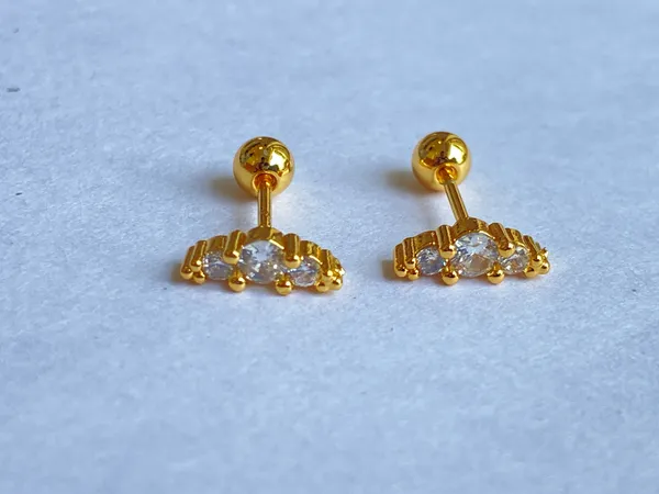 Gold-Tone_Crystal_Cluster_Geometric_Stud_Earrings_For_Women