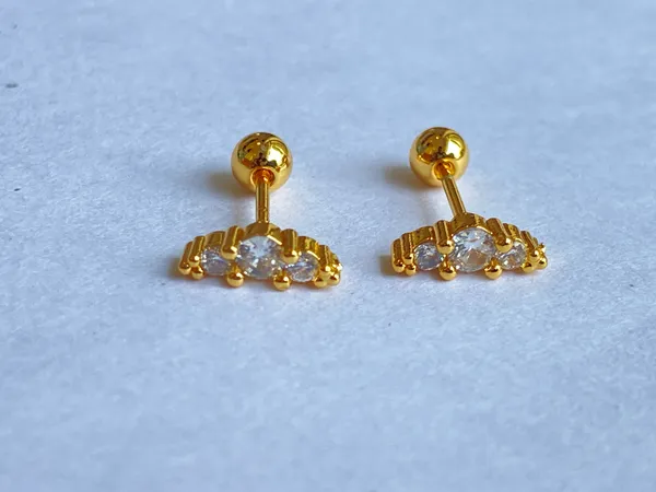 Gold-Tone_Crystal_Cluster_Geometric_Stud_Earrings_For_Women