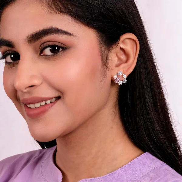 Silver_Sterling_Silver_Floral_Crystal_Pearl_Stud_Earrings_For_Women