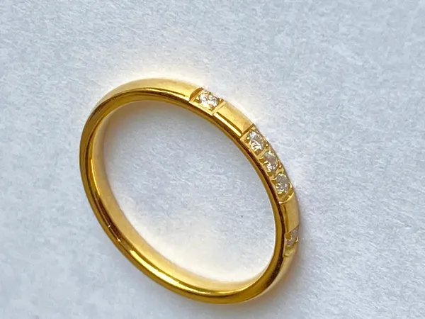 Gold_18Kt_Gold-Tone_Stainless_Steel_Stone-Embellished_Ring_For_Women
