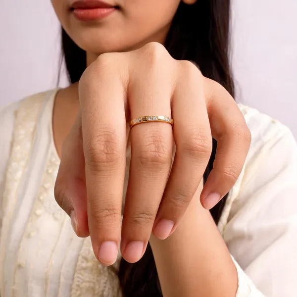 Gold_18Kt_Gold-Tone_Stainless_Steel_Stone-Embellished_Ring_For_Women