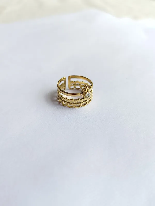 Gold_18Kt_Gold-Tone_Stainless_Steel_Crystal_Stone_Demi-Fine_Ring_For_Women